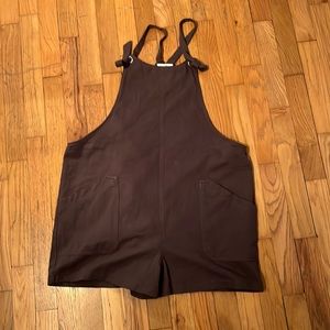 Charcoal Adjustable Strap Maternity Short Overalls